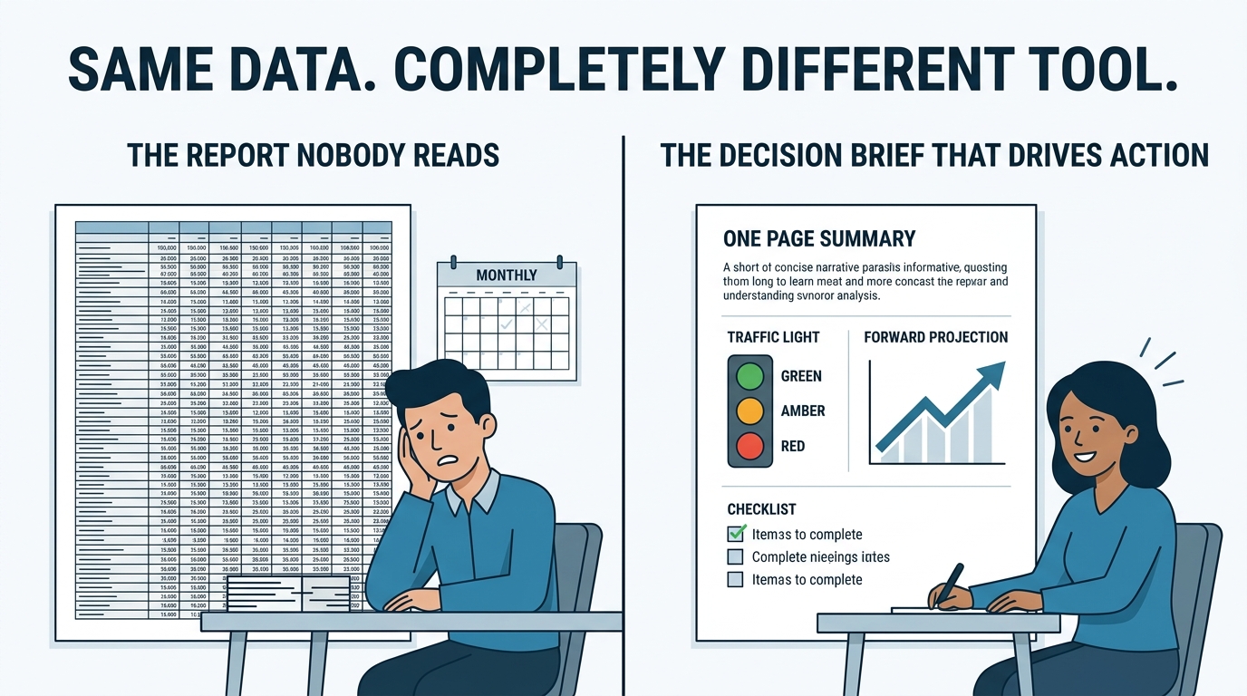 From Financial Document to Decision Brief: A Variance Report Transformation